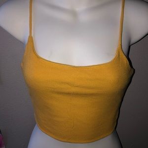 mustard yellow crop top